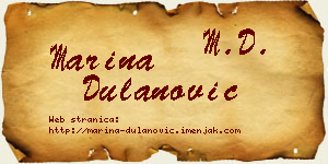 Marina Dulanović vizit kartica